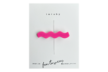 Load image into Gallery viewer, Hi! I&#39;m BARBIE, a bright pink wave clip.

Hold back bangs, clip back hair, or simply use for stylistic purposes by adding some flair to your hair. Mix-and-match, and layer these hair clips or wear on their own for a soft, seasonal look.
