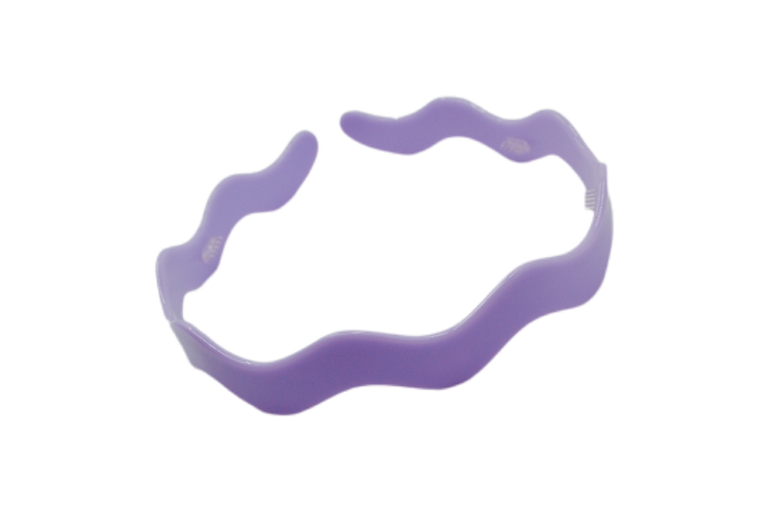 Hi! I'm AMBRIOSE, a lilac wavy headband.  Messy hair is a thing of the past with a new wavy headband from imruby. They are super comfy and made from a plant-based acetate with a glossy finish.