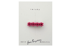 Hi! I'm LOULOU, a pink bubblegum flower clip.  Hold back bangs, clip back hair, or simply use for stylistic purposes by adding some flair to your hair. Mix-and-match, and layer these hair clips or wear on their own for a soft, seasonal look.