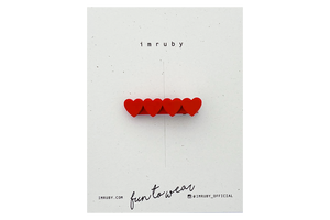 Hi! I'm SUKI, a red heart clip.  Hold back bangs, clip back hair, or simply use for stylistic purposes by adding some flair to your hair. Mix-and-match, and layer these hair clips or wear on their own for a soft, seasonal look.