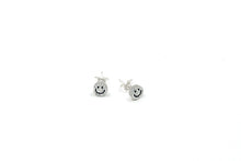 Load image into Gallery viewer, Hi! I&#39;m BIBI, a silver glitter smiley set of 2 stud earrings.  If you are looking for a perfect everyday staple, stud earrings may be exactly what you need! They are very tiny and so cute! These earring sets are perfect for numerous piercings or just to mix and match! 