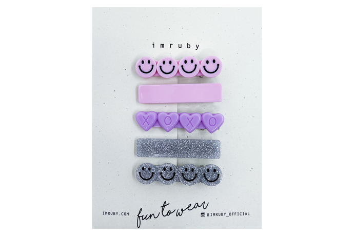 SET van 5 smiley clips
