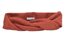 Load image into Gallery viewer, Hi! I&#39;m SADE, an orange corduroy headband.  This headband has an aluminium wire insert for a comfortable &amp; cute fit. Twist it around your head and rock this pretty headband all day long!  Click here to see how you can wear your headband.
