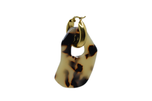 Hi! I'm MAY, one flamed gold earring.  Dare to be bold with our new collection of plant-based acetate earrings. They come with a gold-colored round hoop. With only 9 grams these earrings aren't heavy and you can wear them all day. Designed for teens and adults. Just pick one that is the most "you" and make a statement! 
